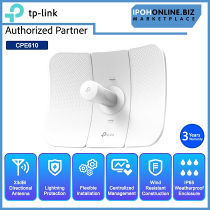 TP-LINK 5GHz 300Mbps 23dBi Outdoor CPE TL-CPE610 with High Oriented Antenna